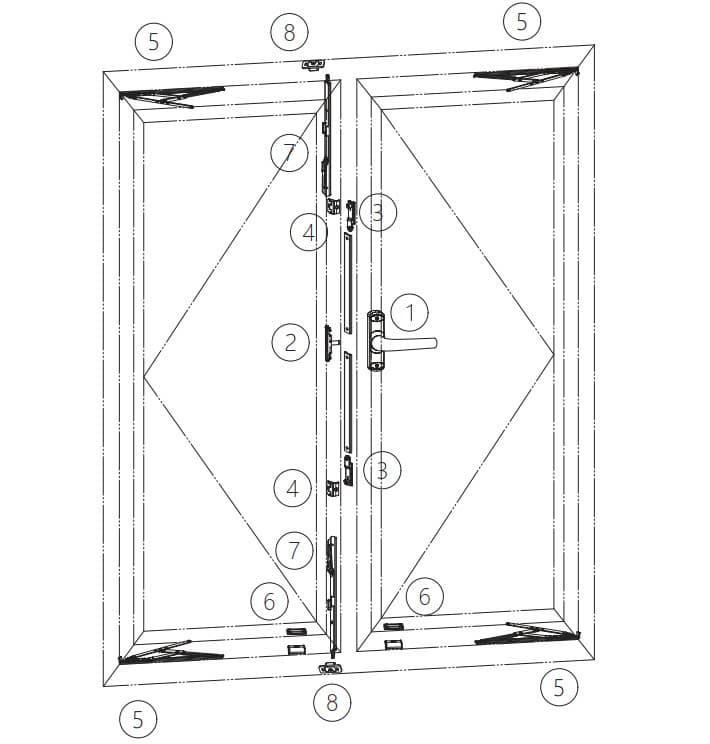 Giai phap cua he 55 ranh K Cua so mo quay 2 canh
